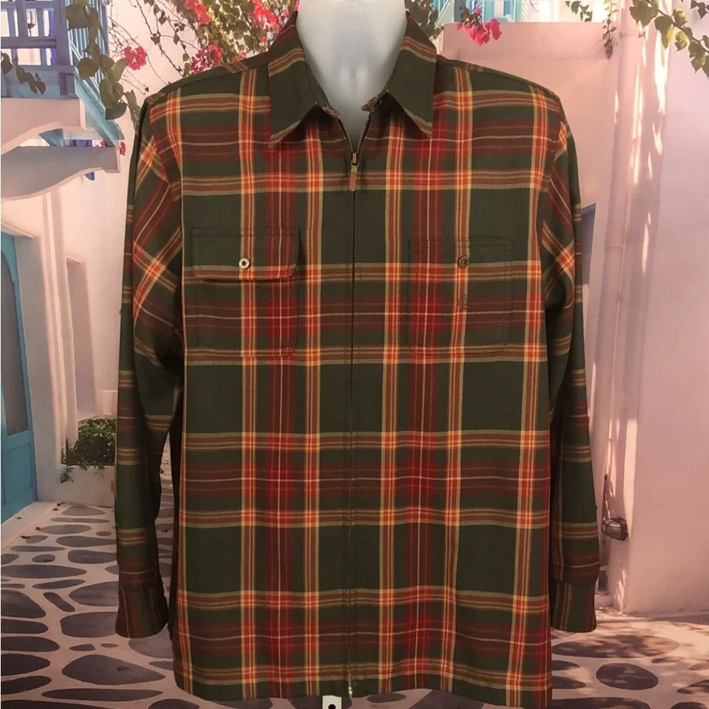 Ralph Lauren Olive Green Plaid Lightweight Jacket